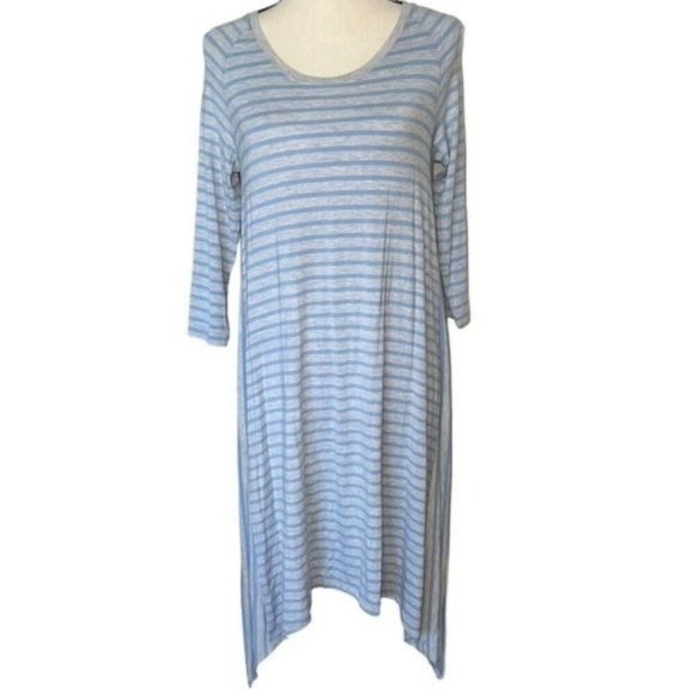 Matilda Jane Womens Striped Tunic Dress 3/4 Sleeve Blue/Gray Size Medium New